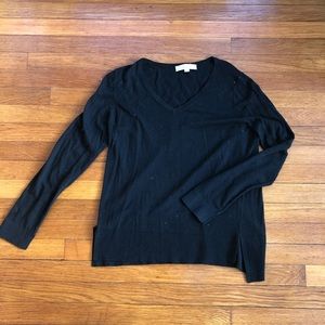 Loft V-neck black top